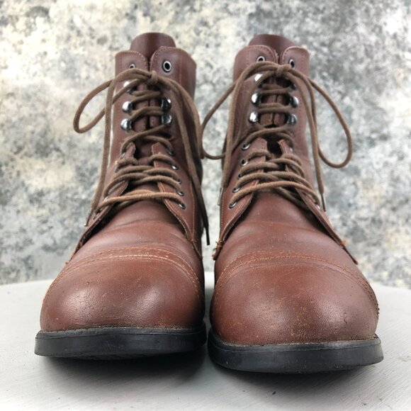On Course Womens Size 6.5** Brown Leather Equestrian Lace-Up Paddock Ankle Boots - Picture 4 of 16